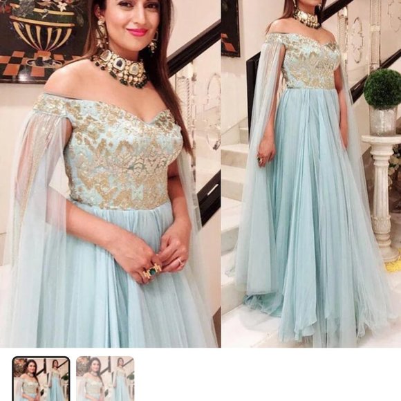 Indian dress material with stitched skirt - Picture 6 of 6